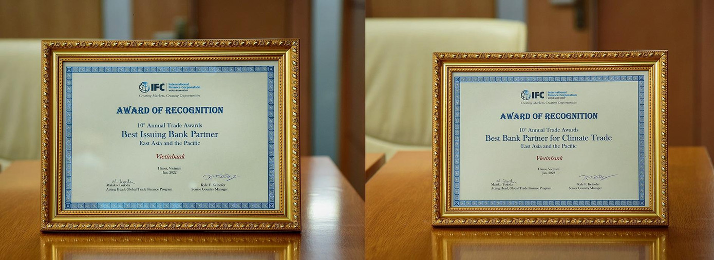 Giải thưởng “Ngân hàng phát hành tốt nhất 2022” và “Ngân hàng có nghiệp vụ tài trợ thương mại hỗ trợ giao dịch môi trường tốt nhất 2022” Khu vực Đông Á - Thái Bình Dương