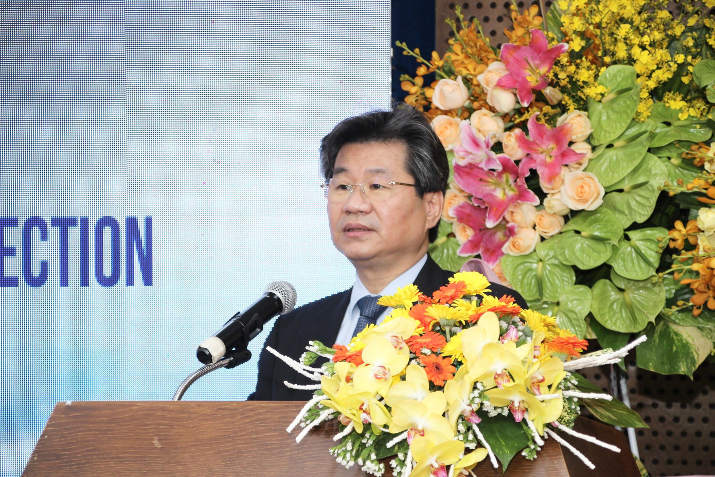 Ông Đỗ Nhất Hoàng - Cục trưởng Cục Đầu tư nước ngoài, Bộ Kế hoạch và Đầu tư phát biểu tại chương trình.