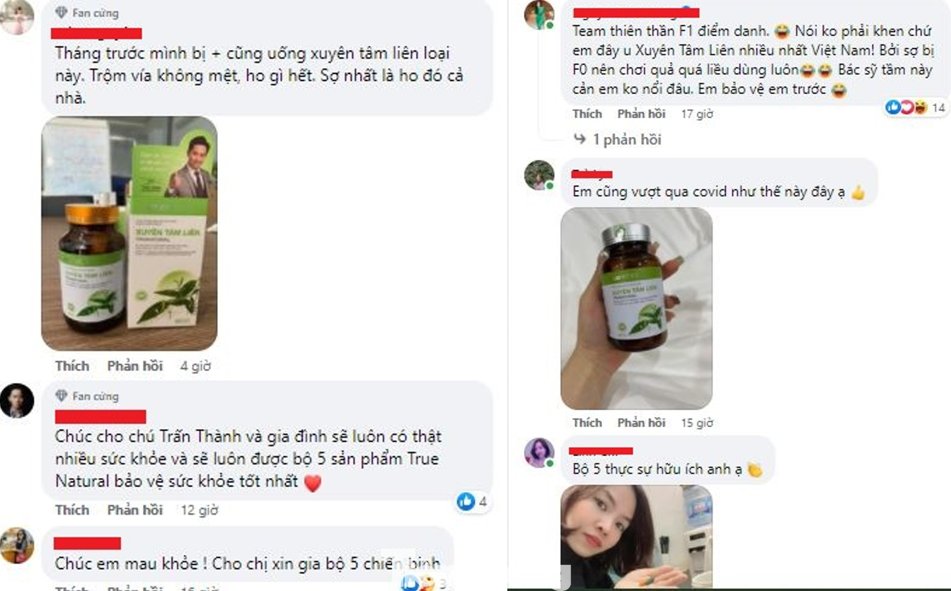 Rất nhiều khách hàng từng sử dụng sản phẩm Trấn Thành chia sẻ và để lại phản hồi tích cực.