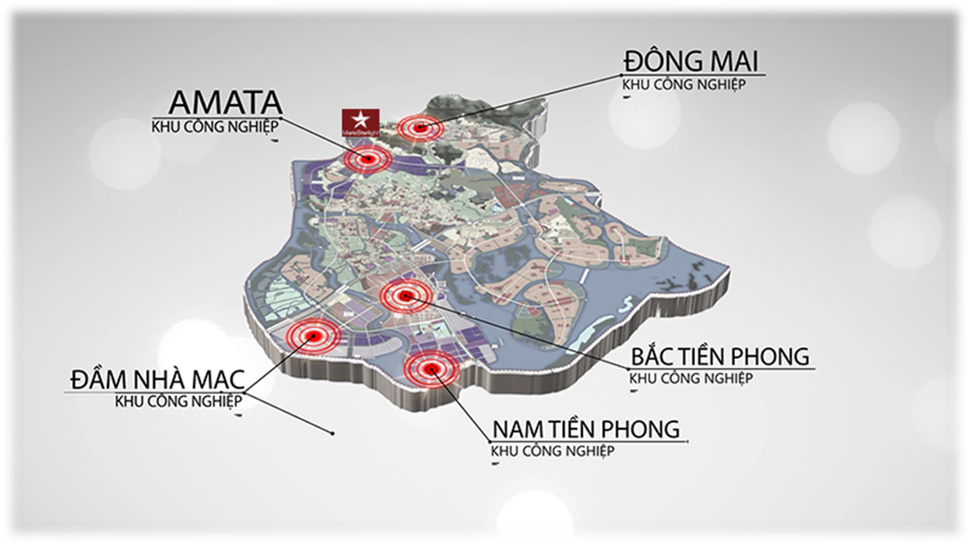 Mario Starlight nằm kề cận 5 khu công nghiệp lớn