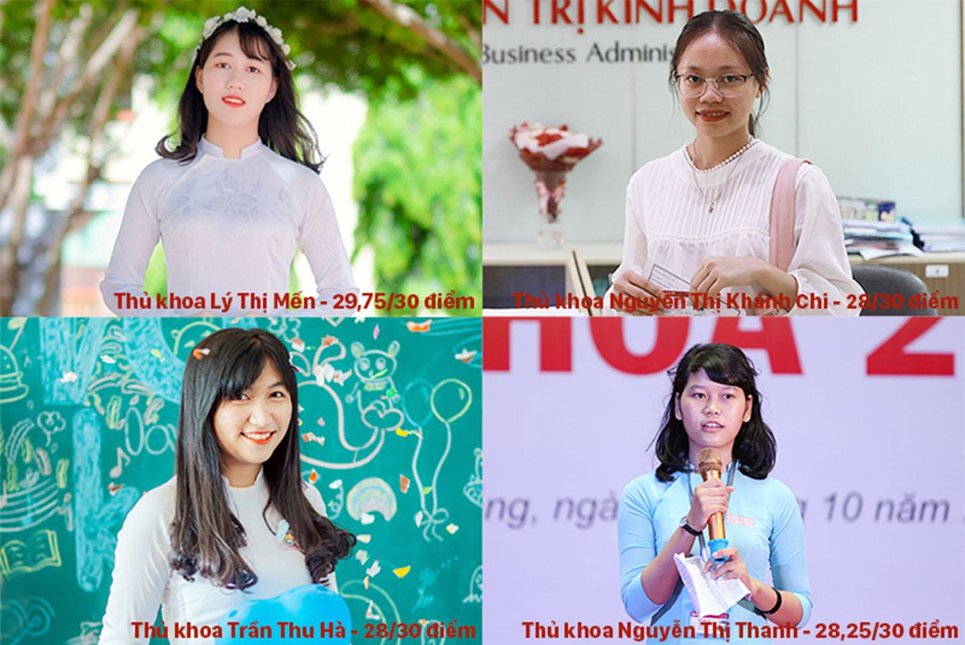 Thủ khoa của ĐH Duy Tân đạt điểm rất cao qua các năm Thủ khoa của ĐH Duy Tân đạt điểm rất cao qua các năm