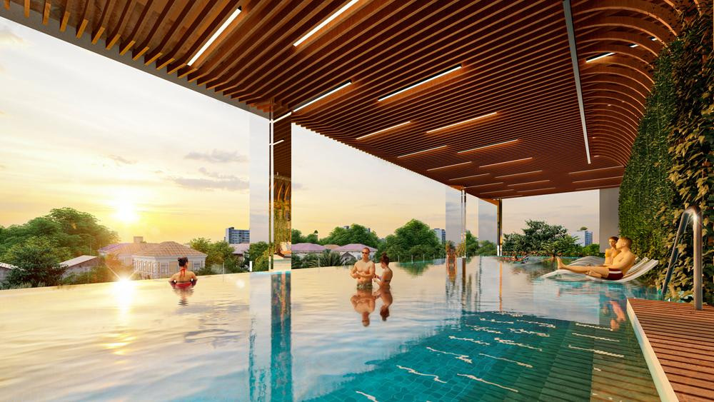 Dự án có đầy đủ tiện ích dành cho cư dân như hồ bơi người lớn, trẻ em, siêu thị….