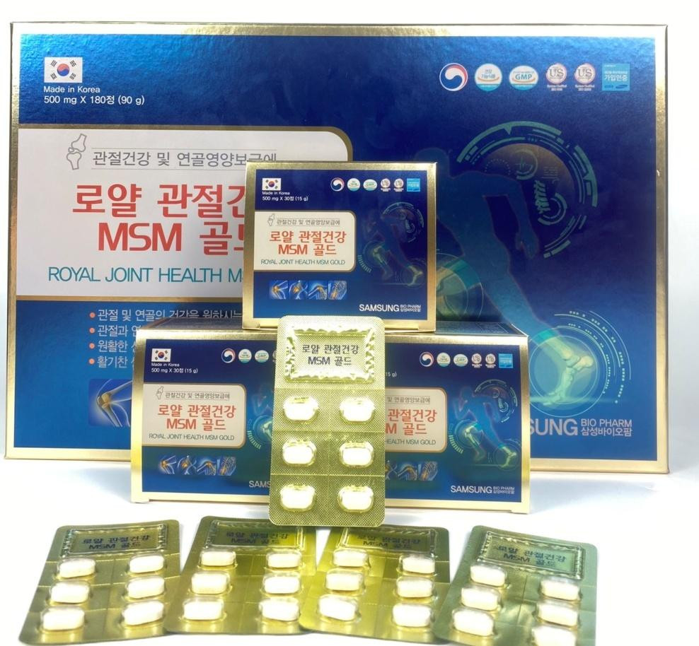 Royal Joint Health MSM Gold cung cấp dưỡng chất cho sụn và khớp chắc khỏe. Royal Joint Health MSM Gold cung cấp dưỡng chất cho sụn và khớp chắc khỏe.