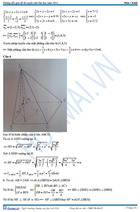 Bài giải đề thi môn Toán ảnh 5