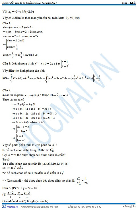 Bài giải đề thi môn Toán ảnh 4