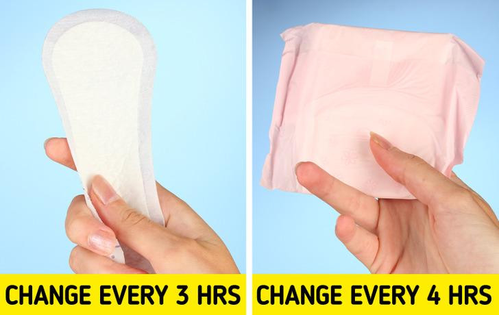 Tùy từng loại băng vệ sinh, bạn nên thay chúng theo thời gian nhà sản xuất khuyến cáo.