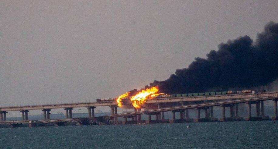 Cầu Kerch sáng 8/10. Ảnh: Daily Kos.