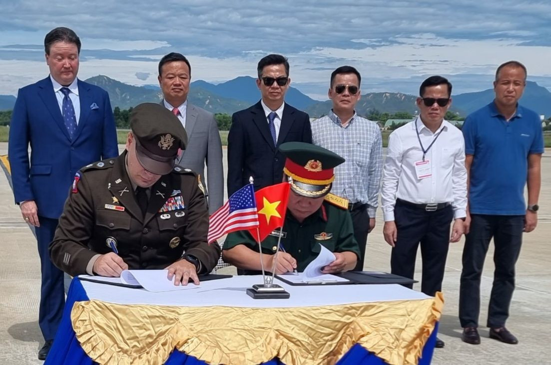 Lễ trao trả hài cốt ngày 29/7. (Ảnh: Mofa)