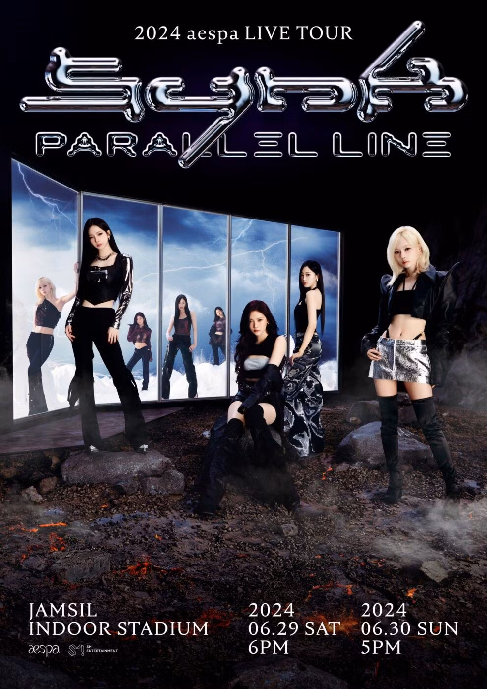 Aespa sẽ bắt đầu chuyến lưu diễn vòng quanh thế giới thứ hai 2024 aespa LIVE TOUR – SYNK: PARALLEL LINE vào ngày 29/6. Bắt đầu tại Nhà thi đấu trong nhà Jamsil ở Seoul, họ sẽ biểu diễn ở nhiều thành phố khác nhau như Fukuoka, Osaka, Hồng Kông, Sydney và Bangkok. Theo dự kiến, chuyến lưu diễn sẽ được tổ chức ở tổng cộng 14 khu vực ở châu Á và Úc. Đặc biệt, tour diễn tại Nhật Bản đã 'cháy' vé và hai buổi biểu diễn bổ sung đã được ấn định tại Tokyo Dome vào ngày 17 và 18/8, điều này cho thấy mức độ nổi tiếng cực lớn của nhóm tại Nhật Bản. Vé buổi hòa nhạc được bán tại Melon Ticket, với đợt bán trước cho câu lạc bộ fan hâm mộ vào ngày 3/5 và đợt bán chung vào ngày 8/5. Thật trùng hợp, bộ phim Espa: World Tour in Cinema, kể về chuyến lưu diễn vòng quanh thế giới đầu tiên của Aespa được tổ chức vào năm ngoái, đã được phát hành tại Hàn Quốc vào ngày 10/4, như một sự chuẩn bị trước cho buổi hòa nhạc lần thứ hai.