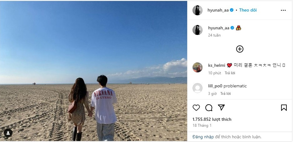 Trước đó vào ngày 18/1, HyunA và Yong Junhyung đã công khai mối quan hệ của họ thông qua mạng xã hội bằng cách chia sẻ cùng một bức ảnh họ nắm tay nhau trên tài khoản Instagram tương ứng. Đáng chú ý, HyunA và Yong Junhyung trước đây từng là bạn cùng công ty ở Cube Entertainment. HyunA gần đây đã phát hành album mini Attitude vào tháng Năm, trong khi Yong Junhyung đã phát hành EP Beautiful Dystopia vào tháng Ba. Trước đó vào ngày 18/1, HyunA và Yong Junhyung đã công khai mối quan hệ của họ thông qua mạng xã hội bằng cách chia sẻ cùng một bức ảnh họ nắm tay nhau trên tài khoản Instagram tương ứng. Đáng chú ý, HyunA và Yong Junhyung trước đây từng là bạn cùng công ty ở Cube Entertainment. HyunA gần đây đã phát hành album mini Attitude vào tháng Năm, trong khi Yong Junhyung đã phát hành EP Beautiful Dystopia vào tháng Ba.