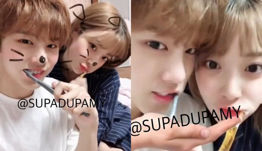 Những bức ảnh được cho là chụp Kim Woo Seok và Lee Hyun Joo cùng nhau trong một bối cảnh bình thường hằng ngày là đánh răng cùng nhau. Những bức ảnh được cho là chụp Kim Woo Seok và Lee Hyun Joo cùng nhau trong một bối cảnh bình thường hằng ngày là đánh răng cùng nhau.