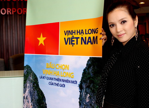 Lý Nhã Kỳ tích cực vận động bầu chọn cho vịnh Hạ Long