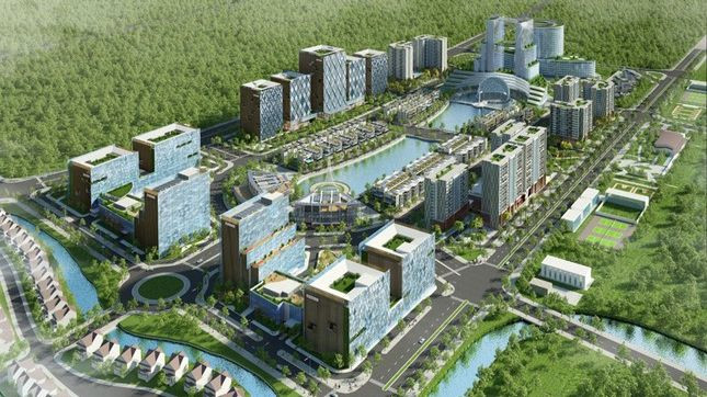 Phối cảnh dự án Khu đô thị Công viên công nghệ phần mềm Hà Nội. Phối cảnh dự án Khu đô thị Công viên công nghệ phần mềm Hà Nội.