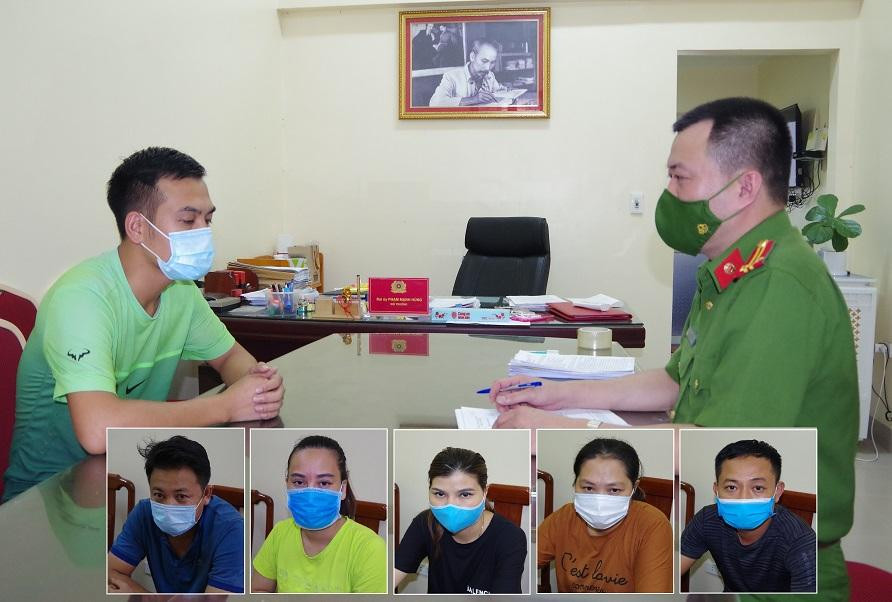 Công an làm việc với đối tượng. Ảnh: Công an Thái Nguyên.