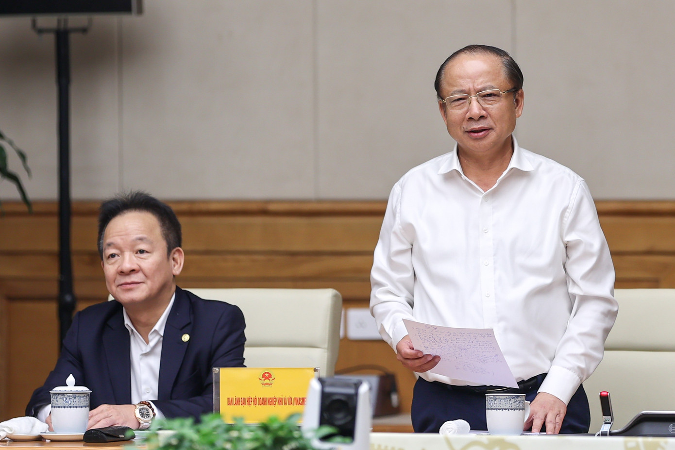 Hiệp hội Doanh nghiệp vừa và nhỏ báo cáo tại cuộc làm việc.