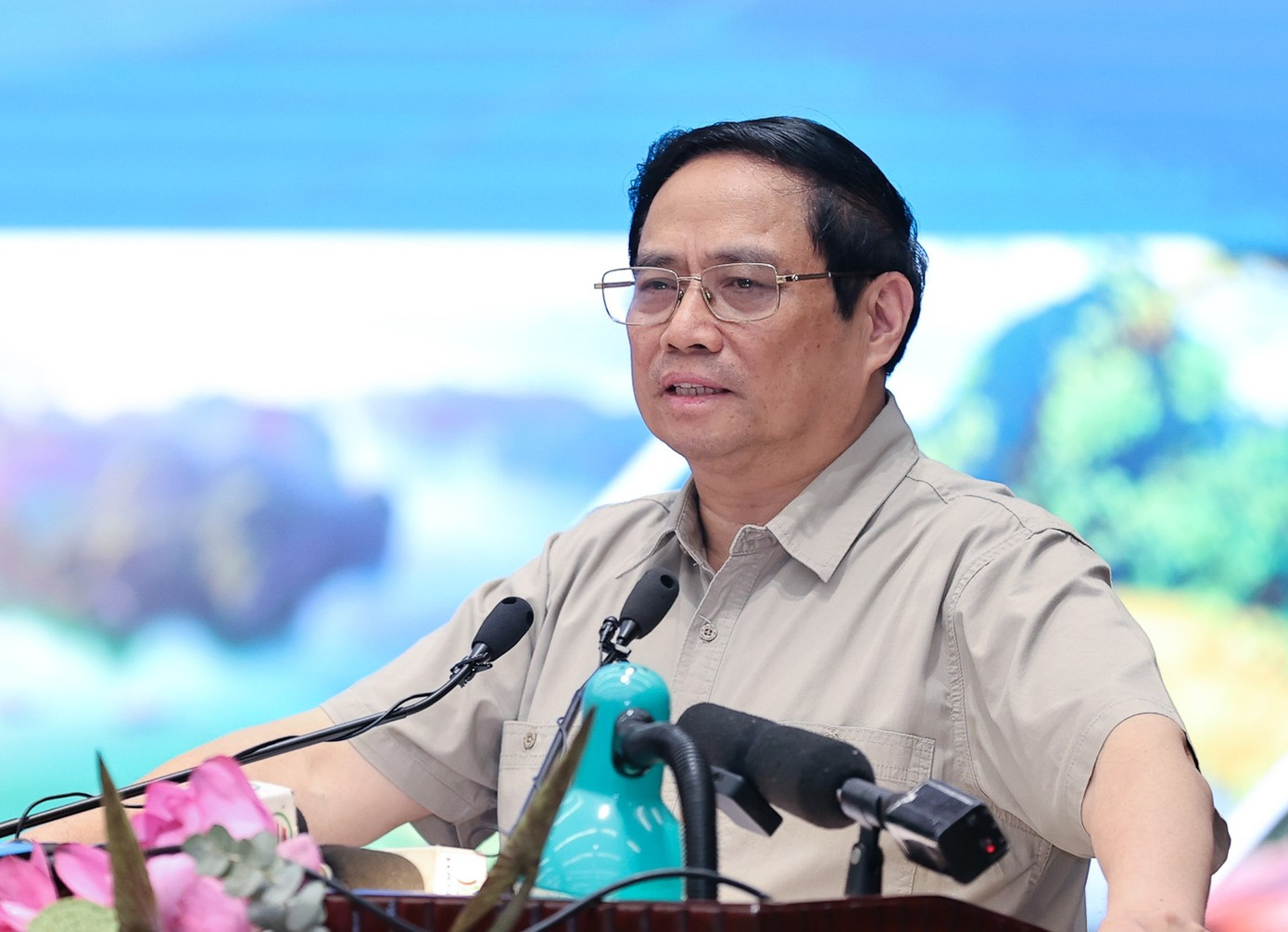 Thủ tướng Phạm Minh Chính phát biểu tại hội nghị. Ảnh: Nhật Bắc