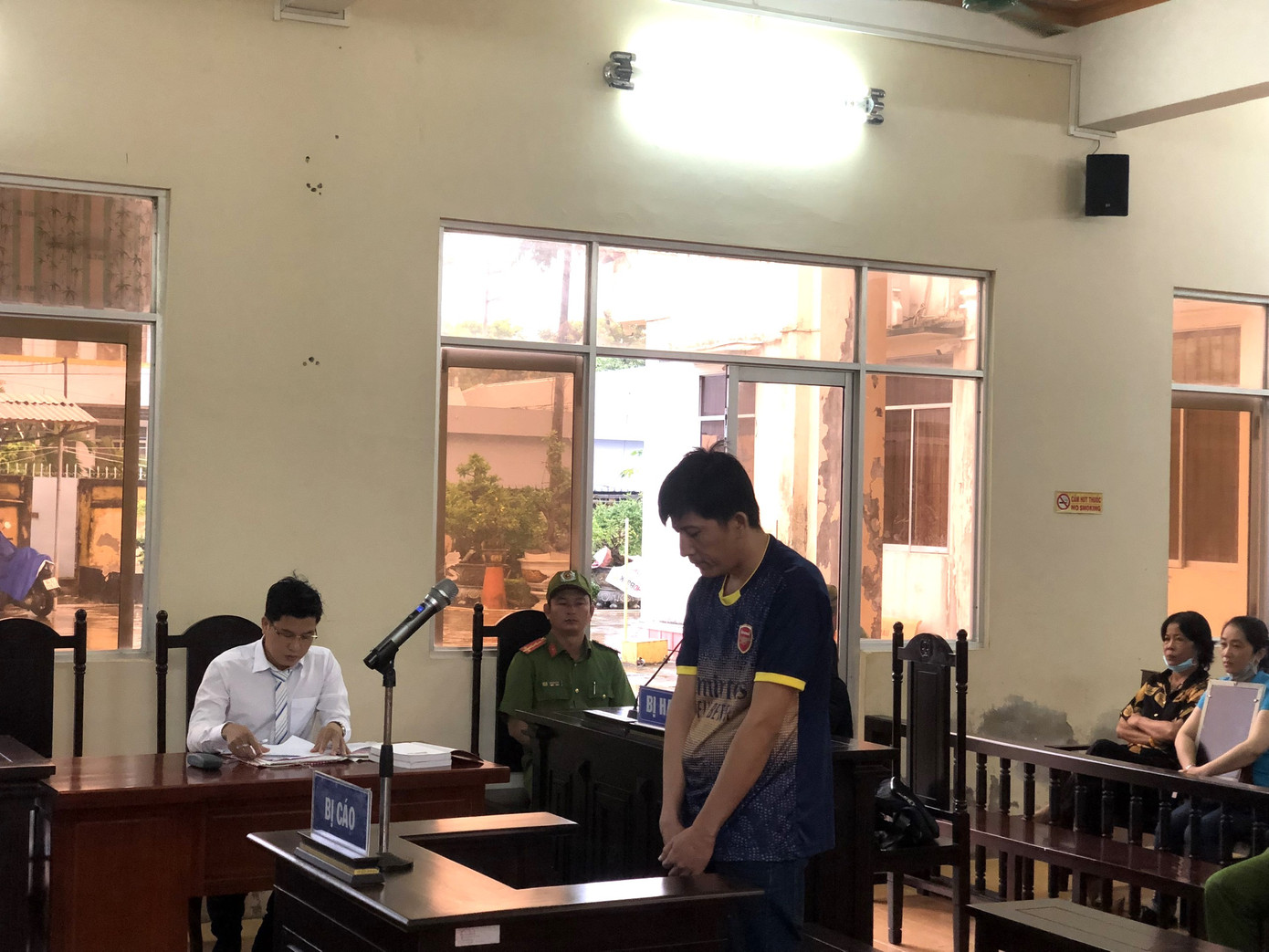 Lâm tại phiên toà sơ thẩm. Ảnh: Hoàng Trần.