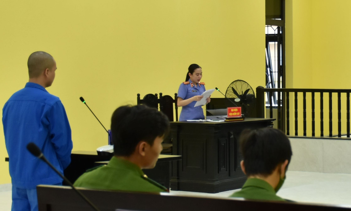 Hoàng tại phiên toà sơ thẩm.