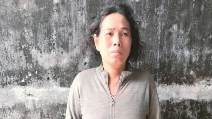 Đối tượng Trần Thị Mỹ Vân tại cơ quan công an. Ảnh: Trọng Nguyễn.