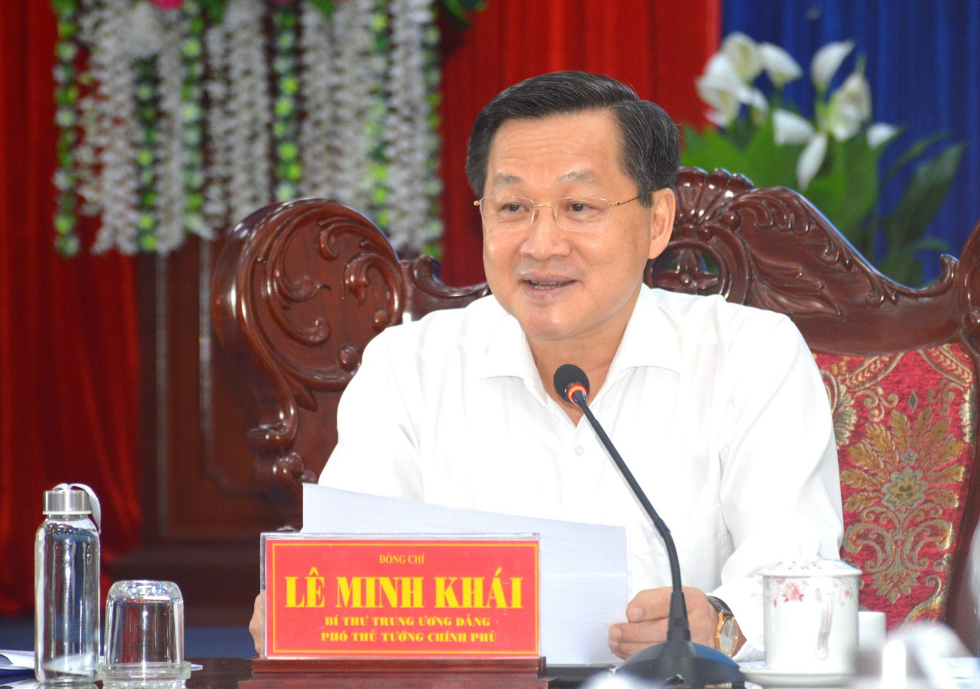 Phó Thủ tướng Chính phủ Lê Minh Khái chủ trì Hội nghị Hội đồng điều phối vùng ĐBSCL. Ảnh: Tân Lộc.