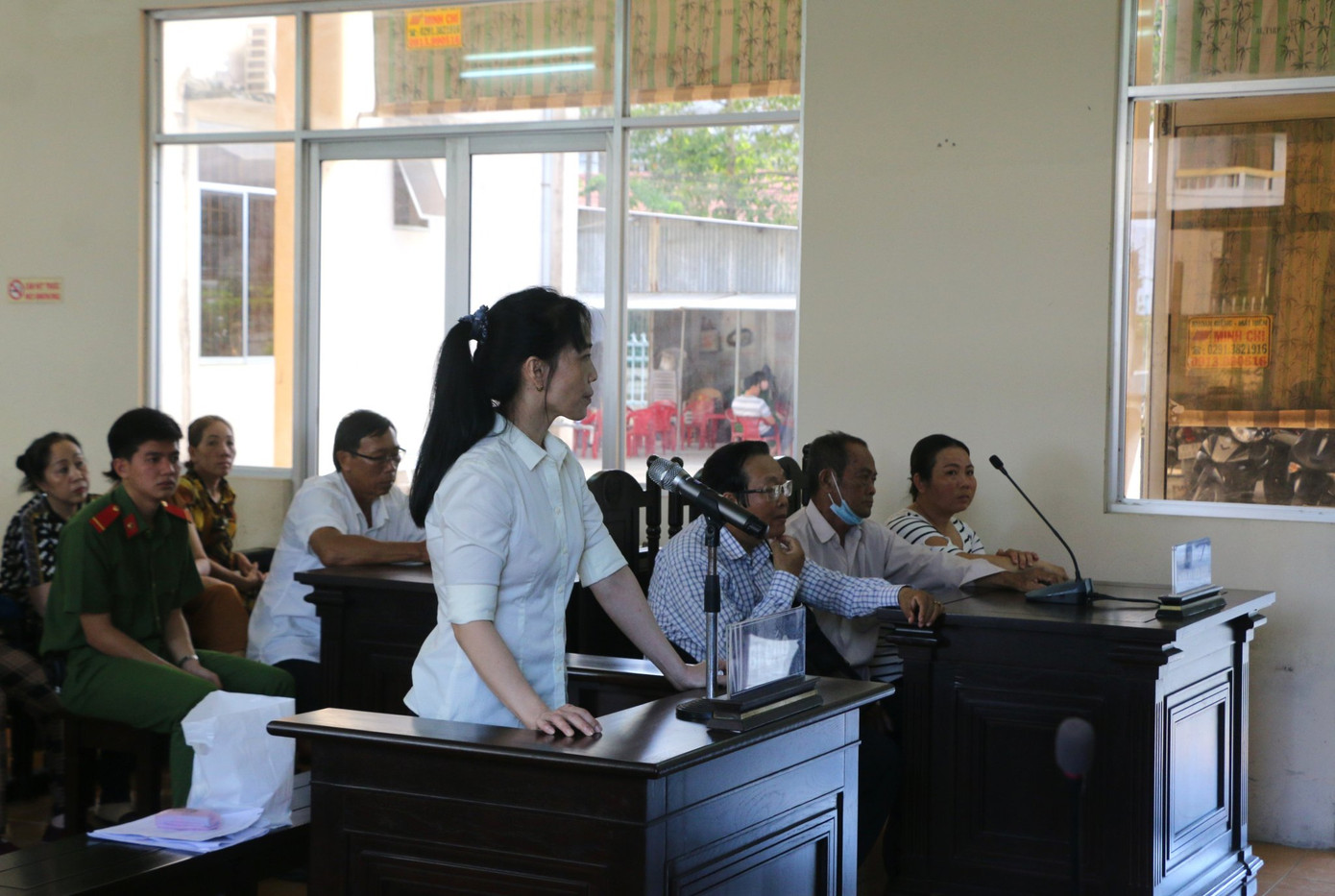 Bị cáo Oanh tại phiên toà sơ thẩm.