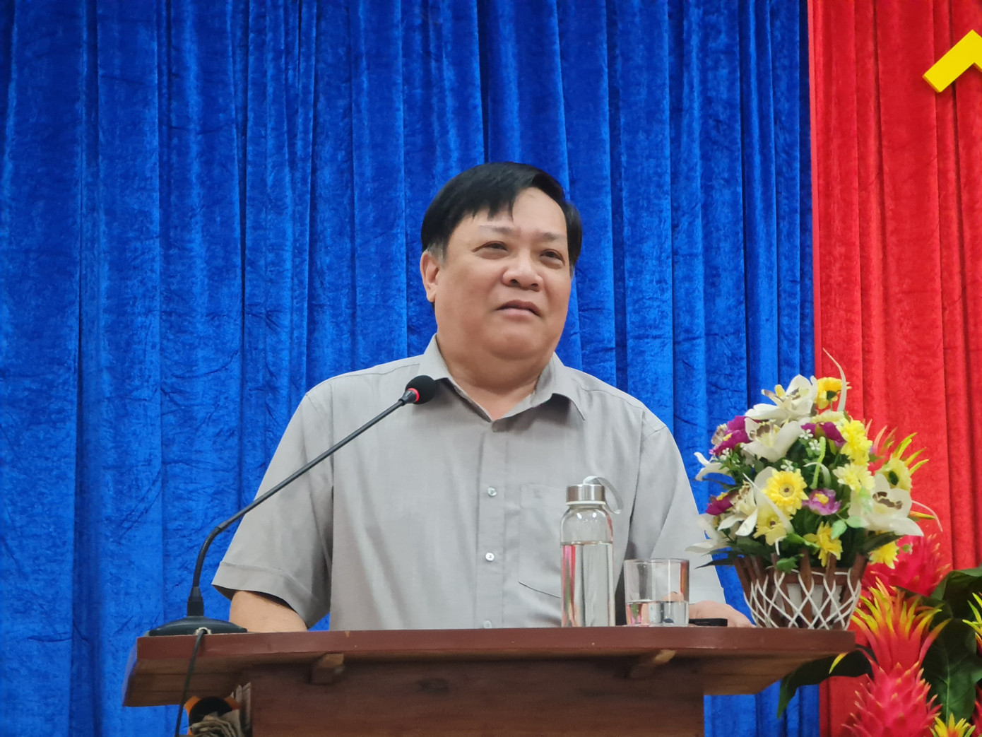 Ông Phạm Thành Ngại, Phó Bí thư thường trực Tỉnh ủy Cà Mau phát biểu tại hội nghị. Ông Phạm Thành Ngại, Phó Bí thư thường trực Tỉnh ủy Cà Mau phát biểu tại hội nghị.