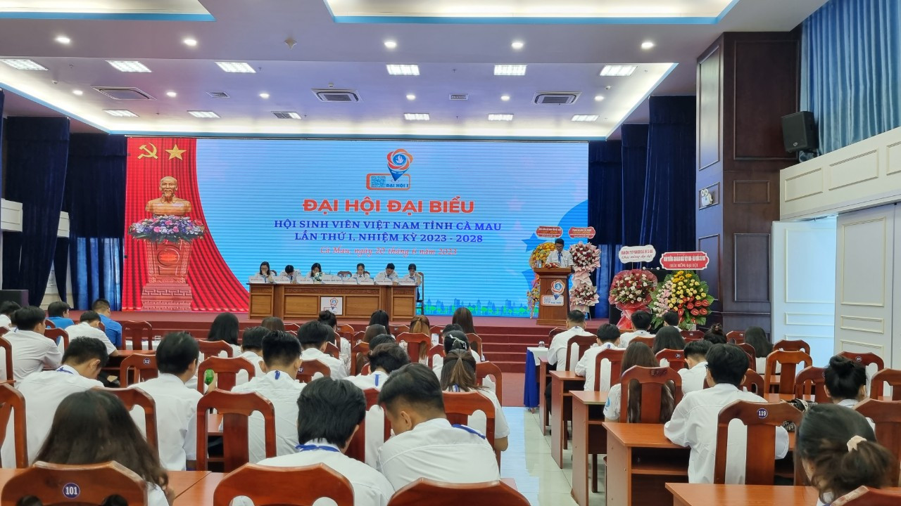 Quang cảnh Đại hội đại biểu Hội Sinh viên Việt Nam tỉnh Cà Mau lần thứ I, nhiệm kỳ 2023-2028. Quang cảnh Đại hội đại biểu Hội Sinh viên Việt Nam tỉnh Cà Mau lần thứ I, nhiệm kỳ 2023-2028.