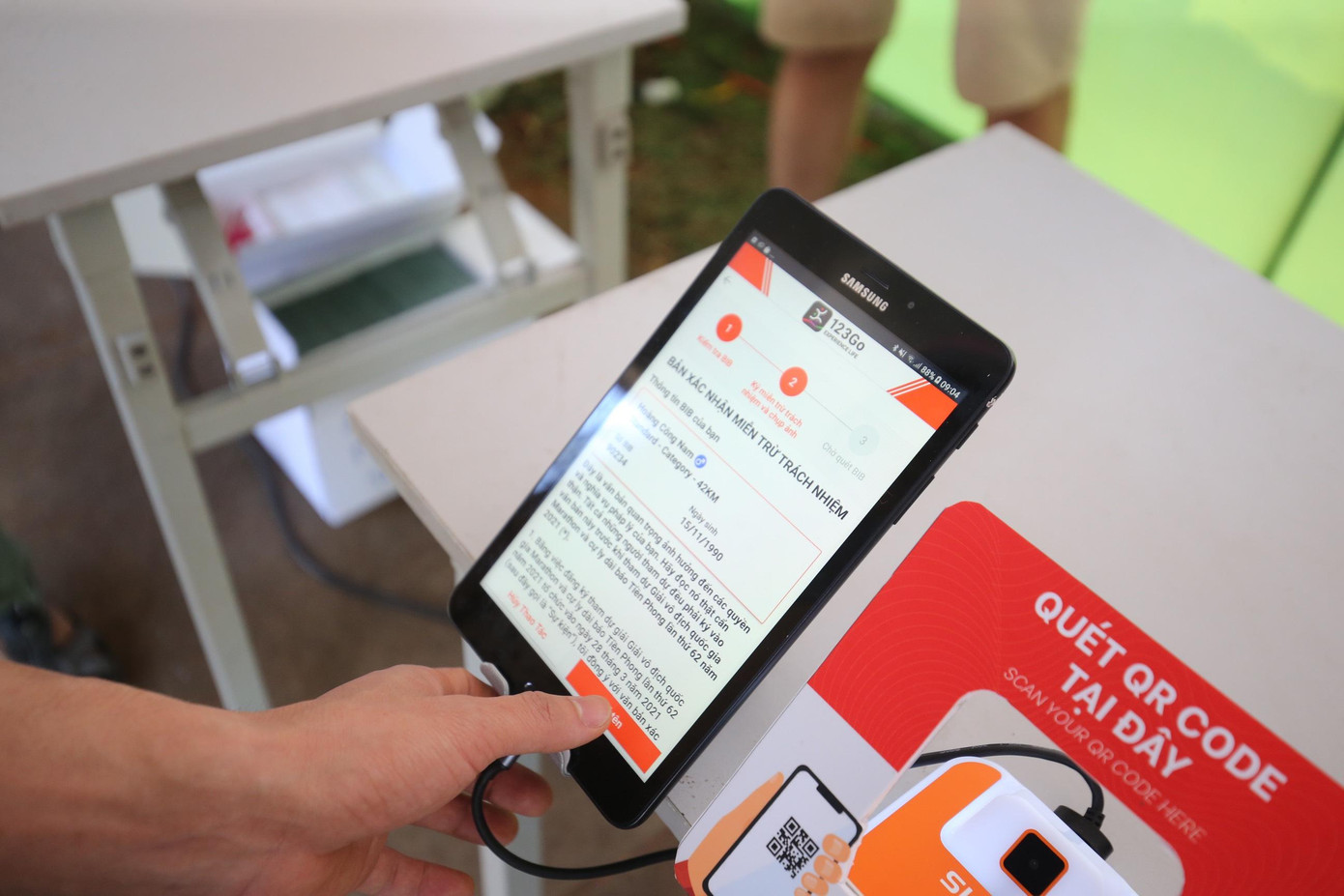 Năm nay, BTC giải chuyển sang thủ tục nhận BIB bằng QR code.