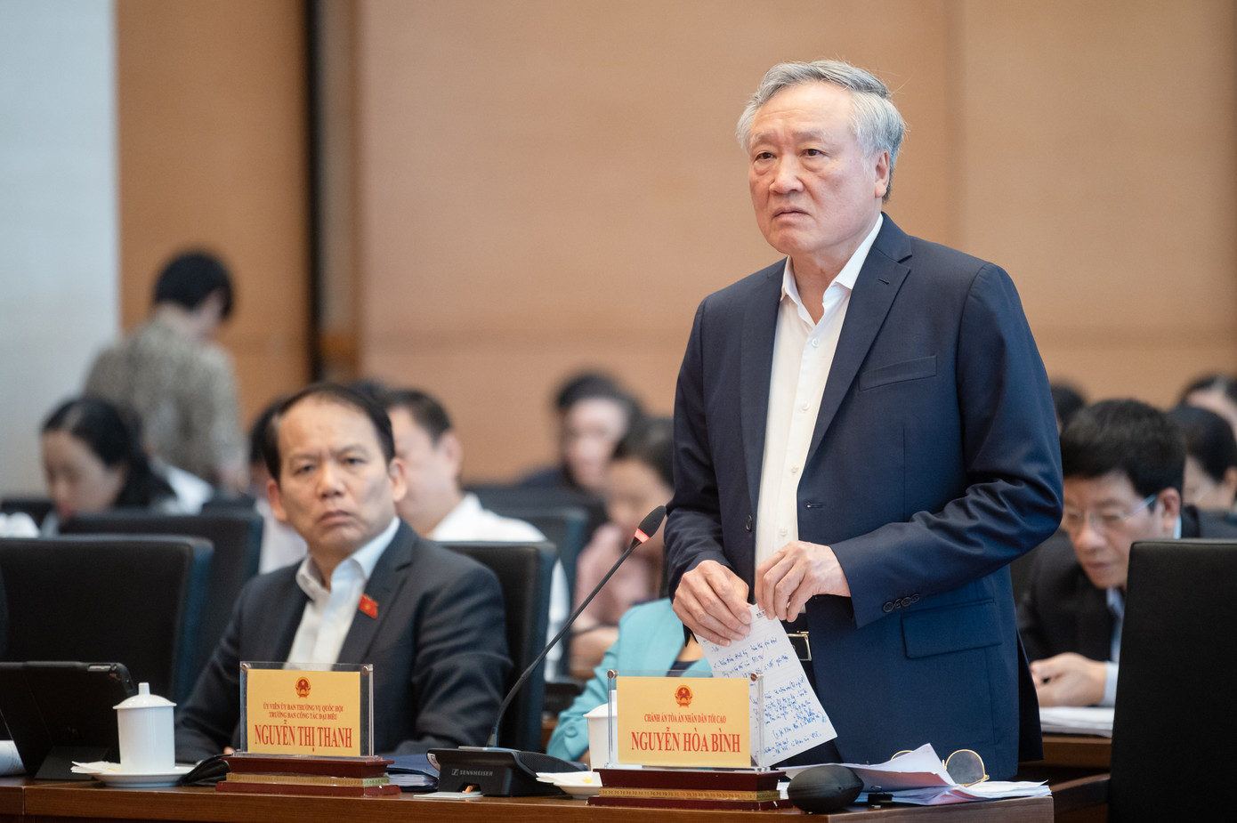 Chánh án TAND Tối cao Nguyễn Hòa Bình. Ảnh QH Chánh án TAND Tối cao Nguyễn Hòa Bình. Ảnh QH