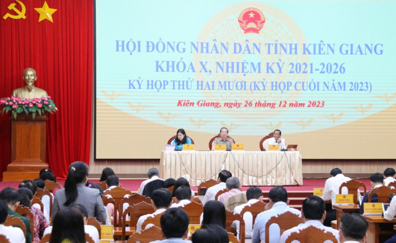 Kỳ họp cuối năm 2023 của HĐND tỉnh Kiên Giang. Ảnh IT
