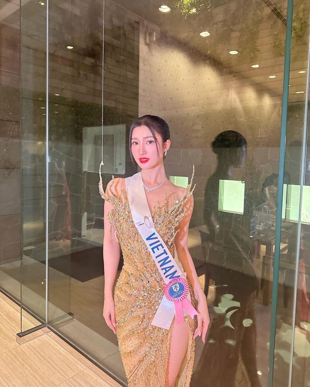 Hình ảnh Á hậu Phương Nhi tại cuộc thi Hoa hậu Quốc tế 2023.