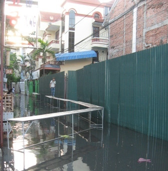 Khu vực Liễu Giai, một trong những điểm thoát nước chậm nhất Hà Nội năm ngoái