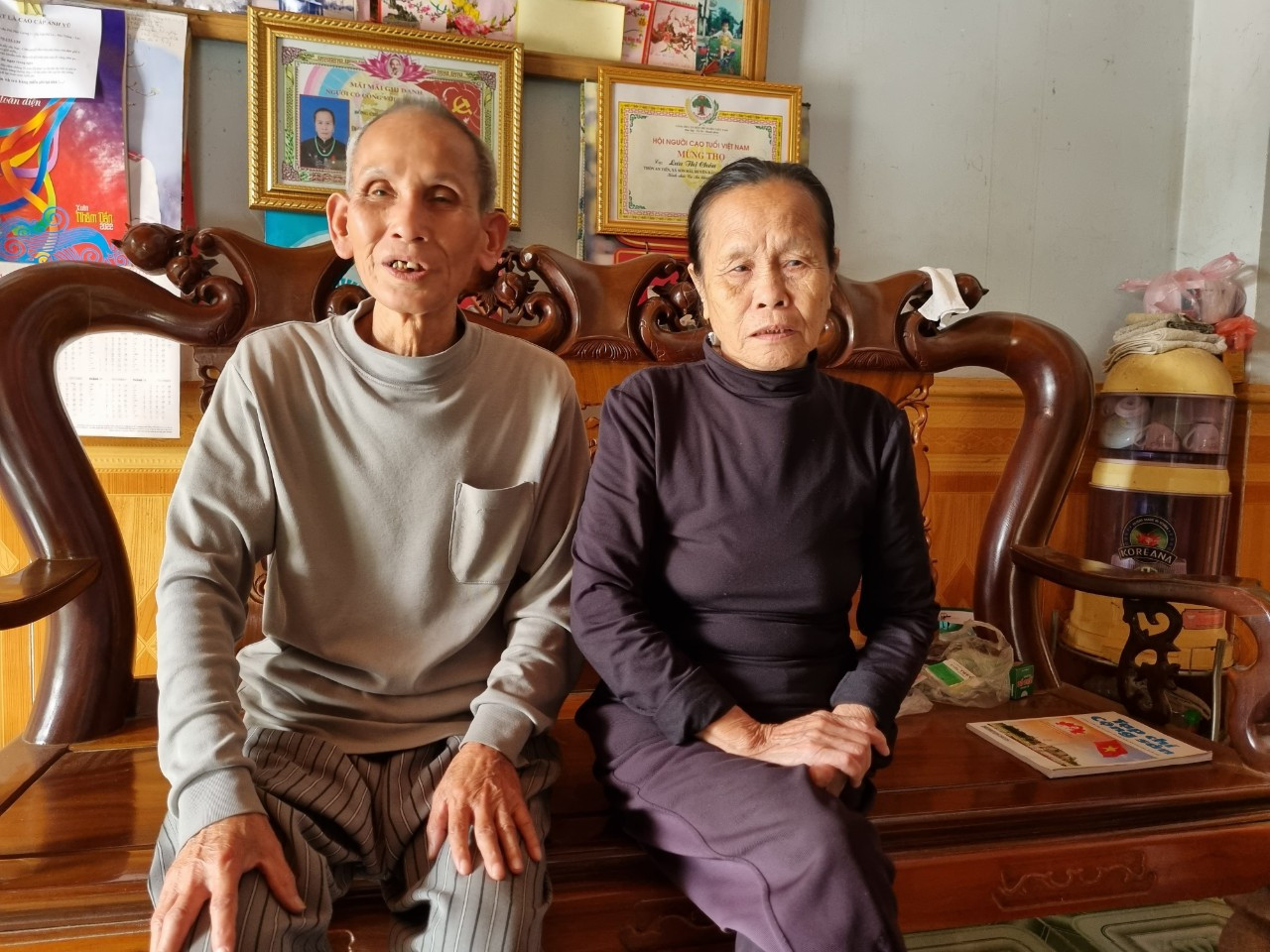 Vợ chồng cụ Phạm Văn Chắp, những người đầu tiên lên khai hoang tại bãi bồi Sơn Hải