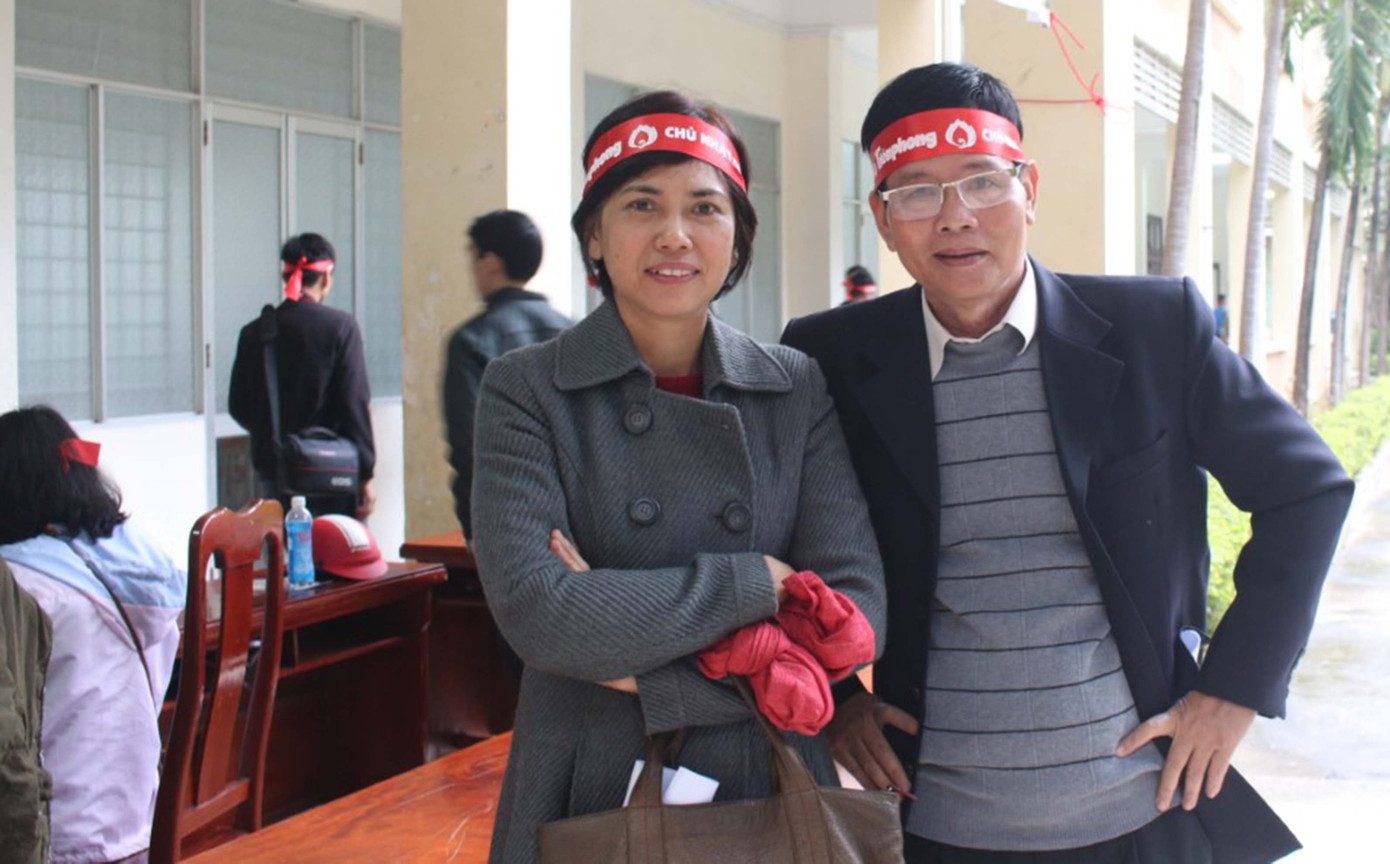 Anh Lê Công Đỉnh tại một sự kiện Chủ nhật Đỏ của Tiền Phong (Ảnh: Giang Thanh)