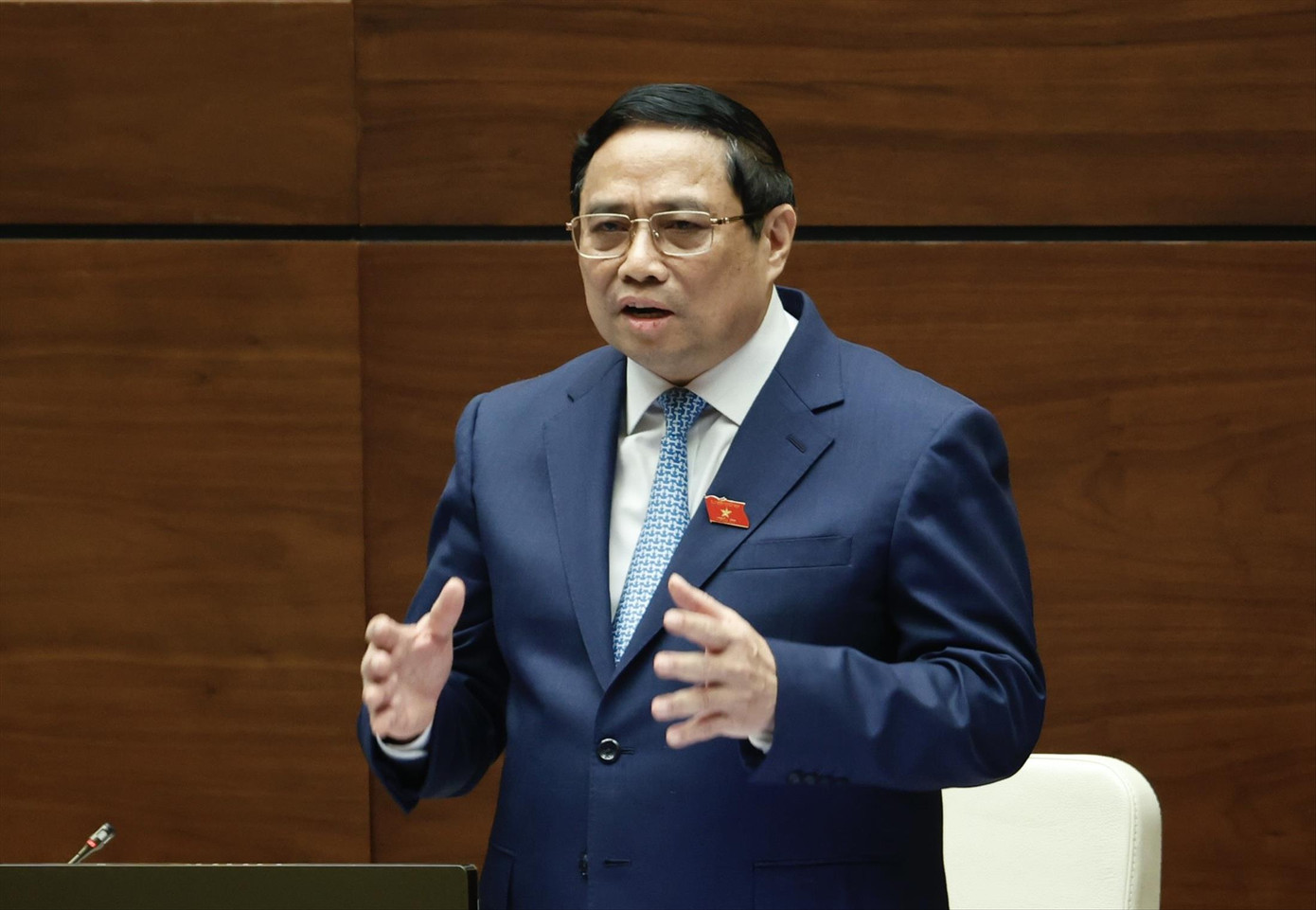 Thủ tướng Phạm Minh Chính trả lời chất vấn đại biểu Quốc hội. Ảnh: Như Ý Thủ tướng Phạm Minh Chính trả lời chất vấn đại biểu Quốc hội. Ảnh: Như Ý