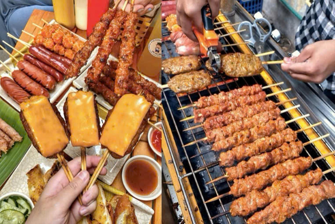 Các loại xiên nướng không đảm bảo an toàn bán đầy đường phố
