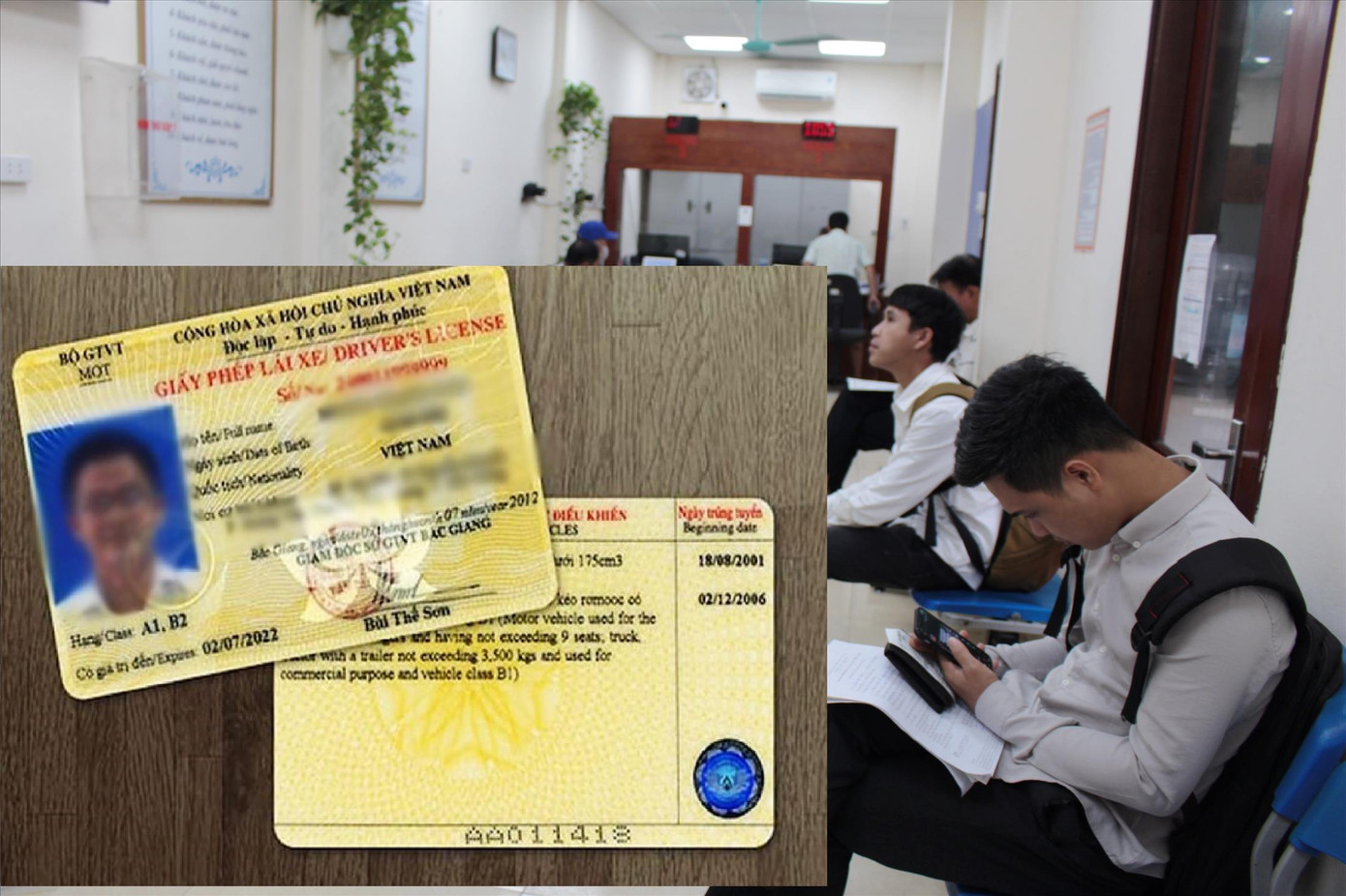 Đang gia tăng việc người dân đi đổi giấy phép sang bản cứng tại Sở GTVT Hà Nội. Ảnh: A.Trọng