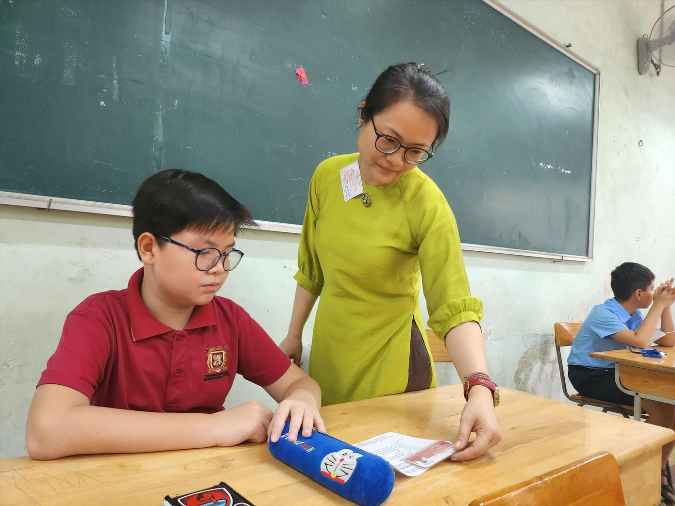 Học sinh làm bài khảo sát vào lớp 6 Trường THPT chuyên Trần Đại Nghĩa Ảnh: Nhàn Lê