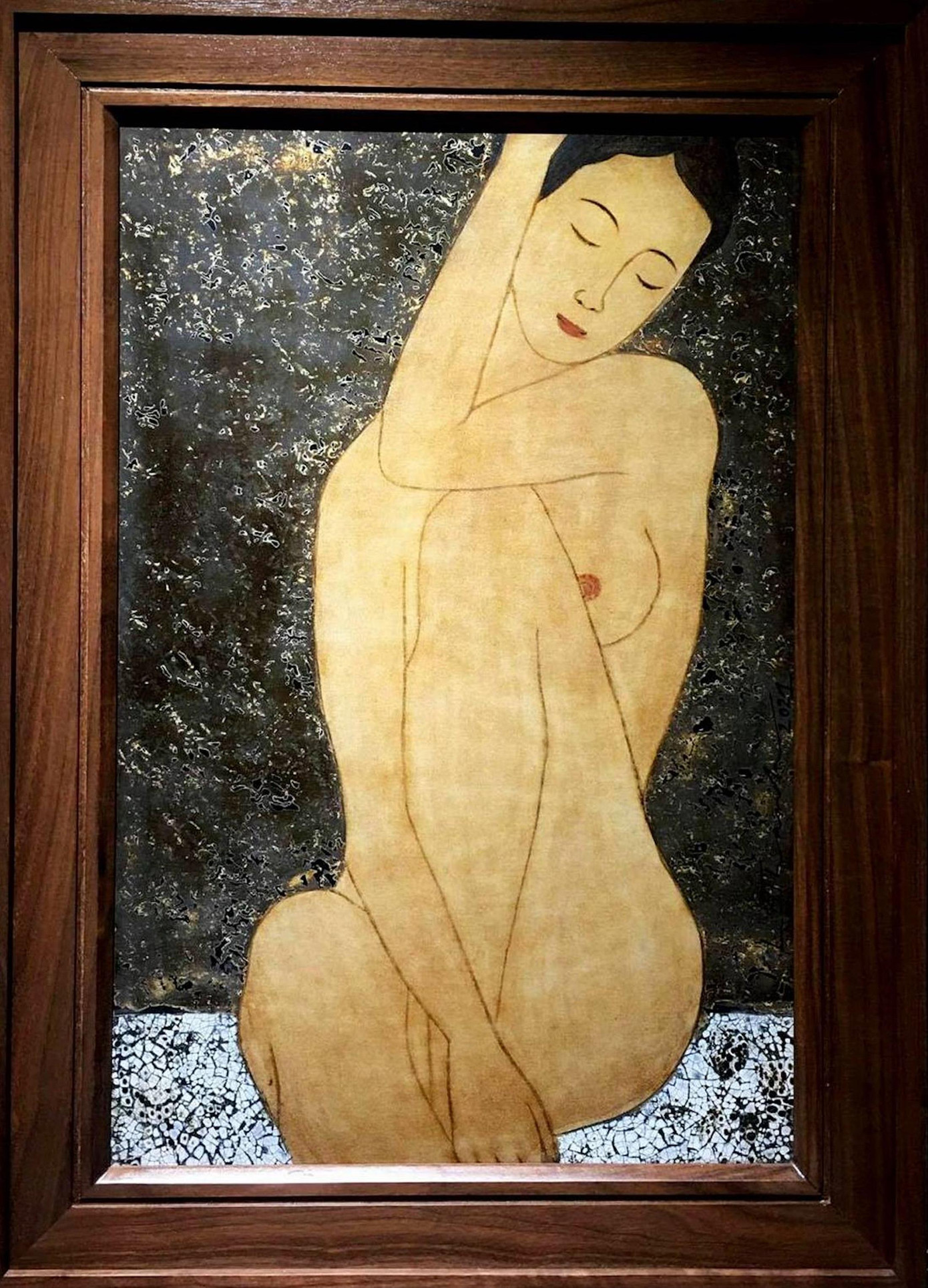 Bức “Một mình” của Hoạ sỹ Lâm Thanh được bán với giá 40 triệu