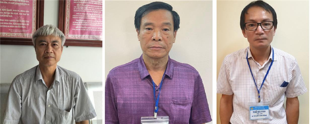 Các đối tượng Phạm Dũng, Cấn Hồng Lai, Lê Văn Long (từ trái qua phải)