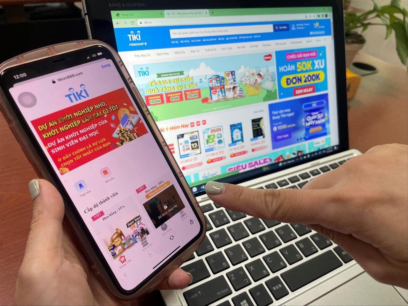 Trang web giả mạo được các đối tượng lừa đảo lấy logo và thương hiệu của sàn thương mại điện tử Tiki Trang web giả mạo được các đối tượng lừa đảo lấy logo và thương hiệu của sàn thương mại điện tử Tiki