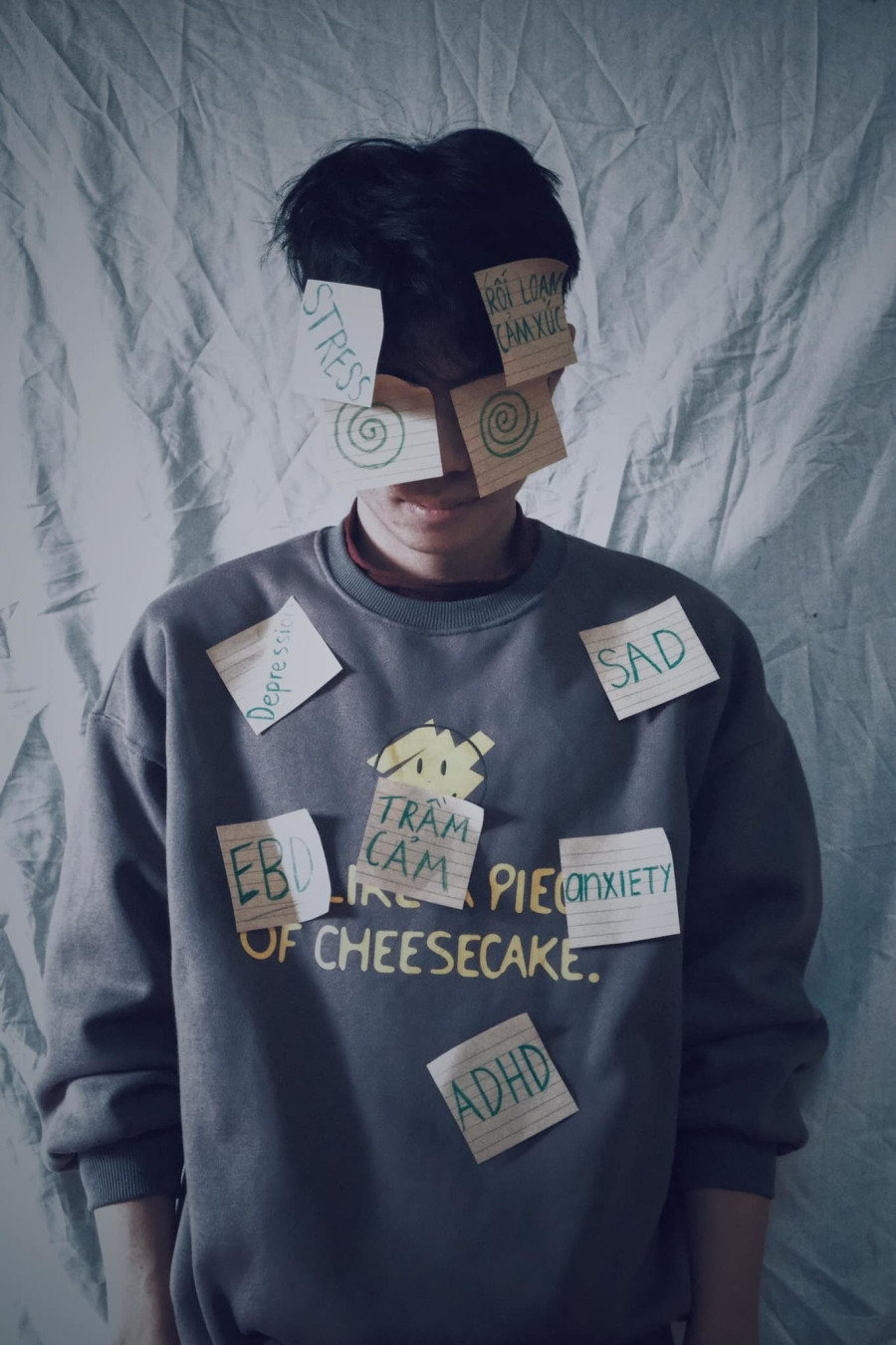 Các học sinh lớp 12E (Trường THPT Bình Giang, Hải Dương) đã thực hiện bộ ảnh này để gửi đến thầy cô, cha mẹ chia sẻ áp lực học tập của họ và mong muốn được lắng nghe và thấu hiểu nhiều hơn