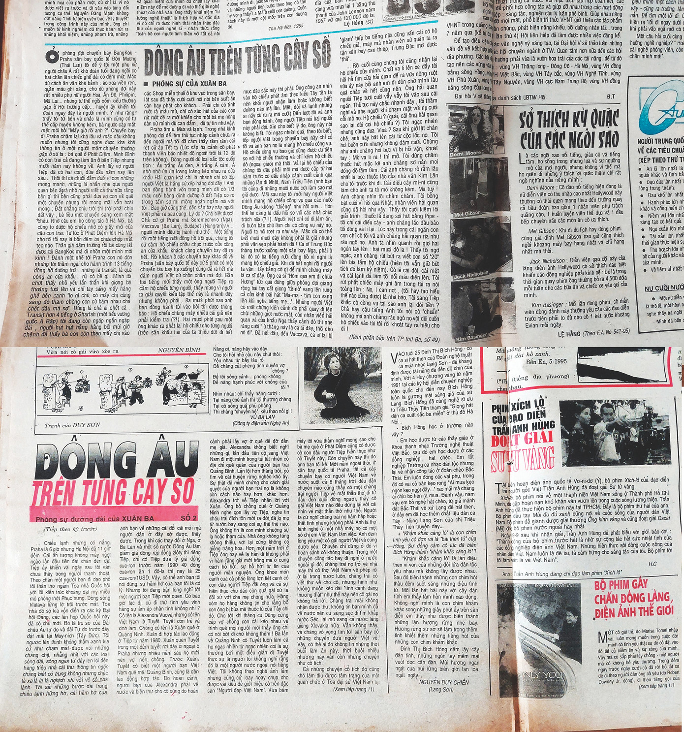 Hai bài đầu trong loạt phóng sự Đông Âu trên từng cây số của nhà báo Xuân Ba Ảnh: Trần Tuấn