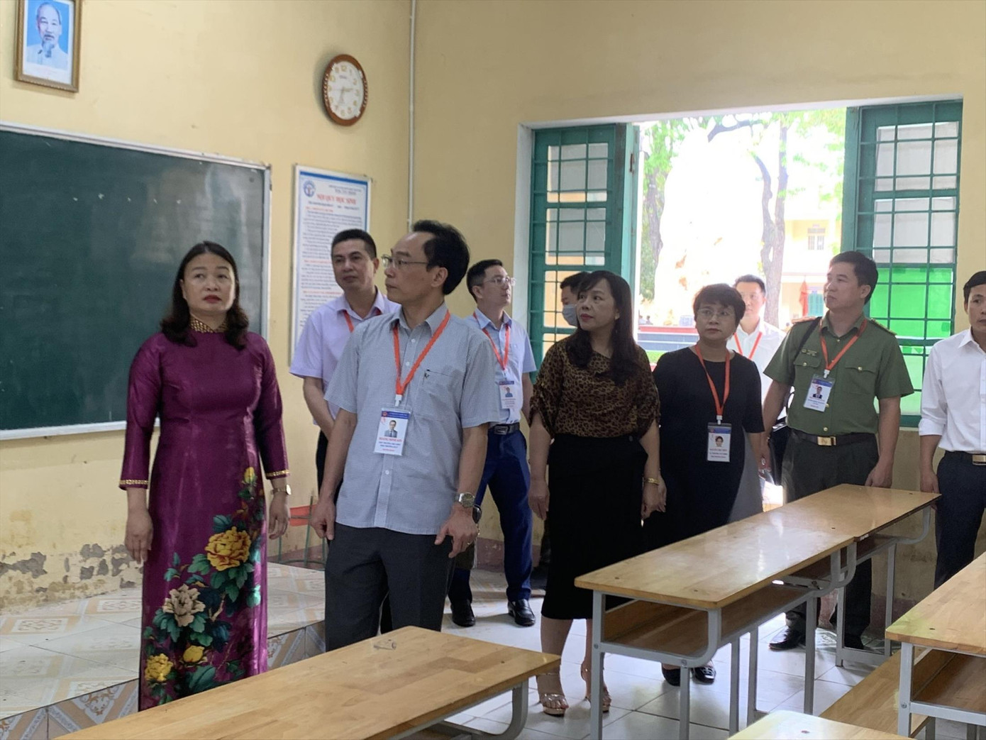 Đoàn kiểm tra số 3 của Bộ GD&amp;ĐT kiểm tra công tác tổ chức thi tại Thanh Hóa ngày 30/6 Ảnh: Nghiêm Huê