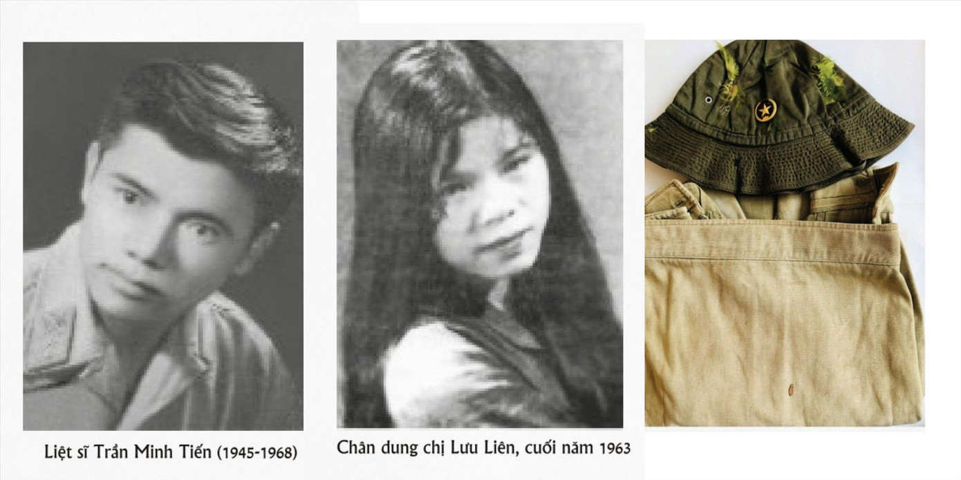 Liệt sĩ Trần Minh Tiến cùng bạn gái Lưu Liên thời trẻ và kỷ vật để lại.