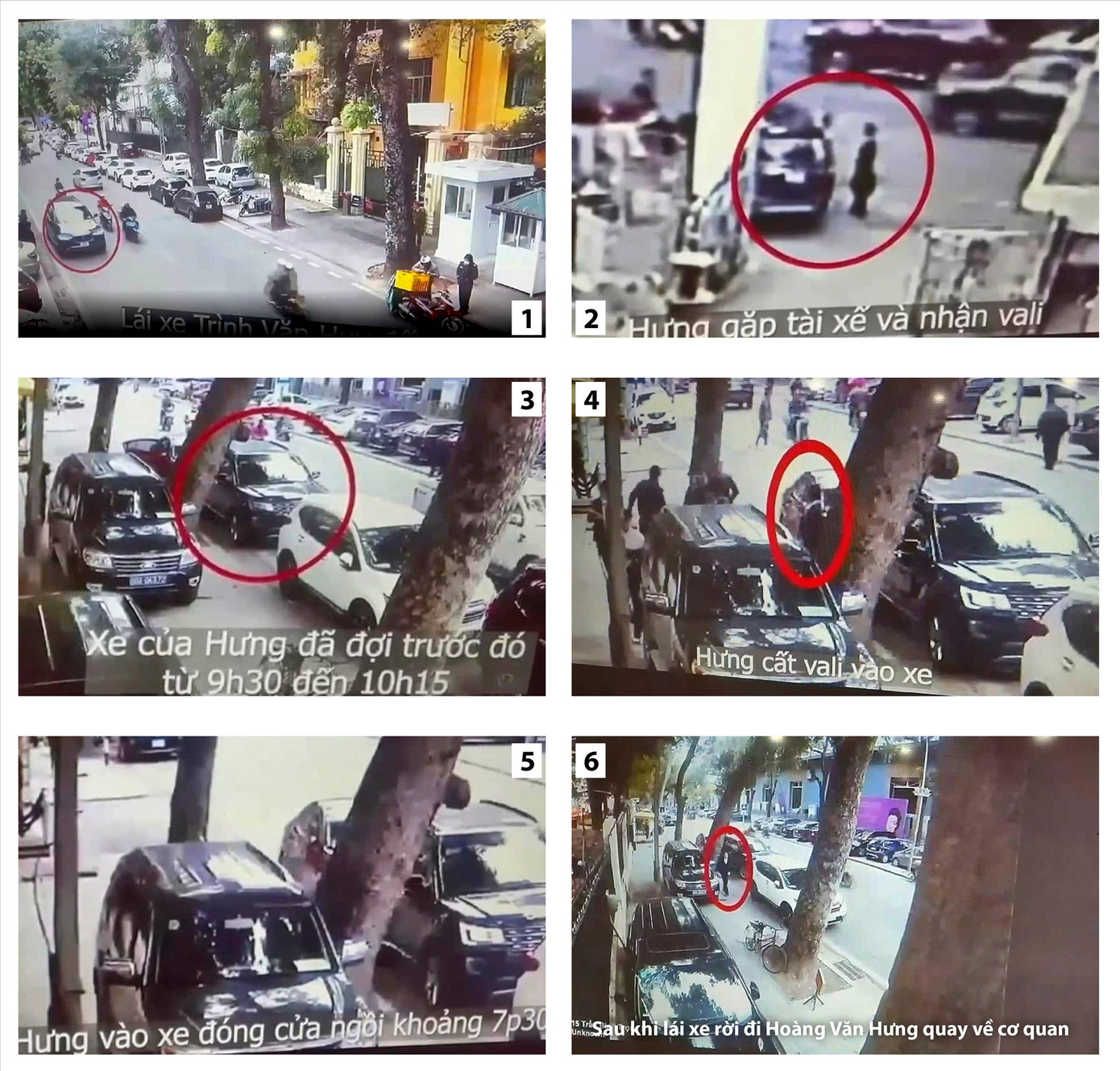 Hình ảnh trình chiếu về việc bị cáo Hưng nhận chiếc cặp số từ lái xe của Nguyễn Anh Tuấn Hình ảnh trình chiếu về việc bị cáo Hưng nhận chiếc cặp số từ lái xe của Nguyễn Anh Tuấn