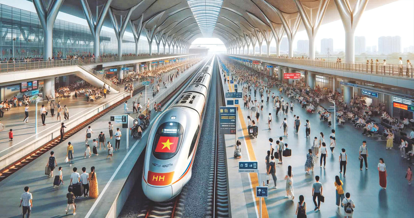 Với quy mô vốn lớn, tác động kinh tế - xã hội sâu rộng, dự án đường sắt tốc độ cao Bắc - Nam chắc chắn là một trong những dự án biểu tượng trong kỷ nguyên mới. Ảnh minh họa.