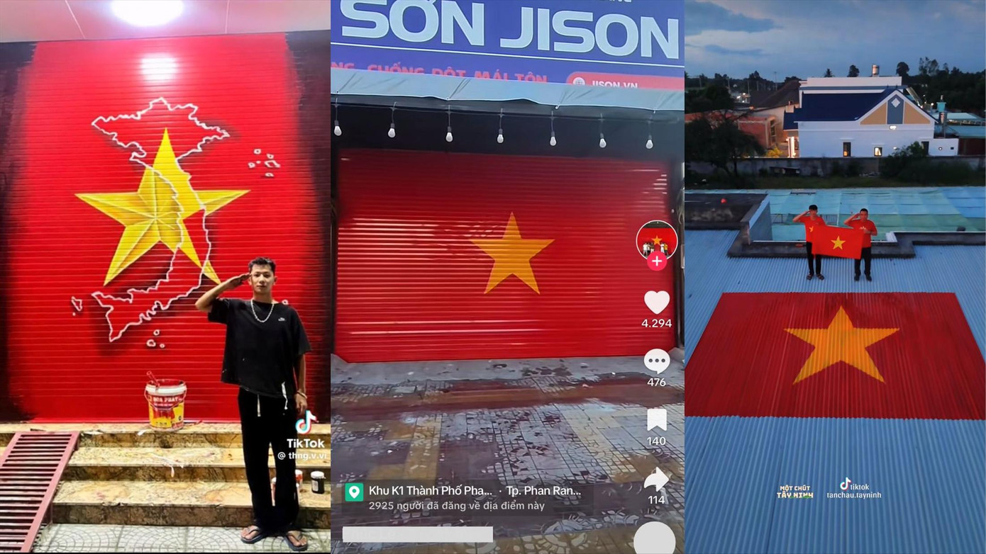 Trào lưu vẽ, sơn cờ Tổ quốc trở thành xu hướng trên nhiều nền tảng mạng xã hội.