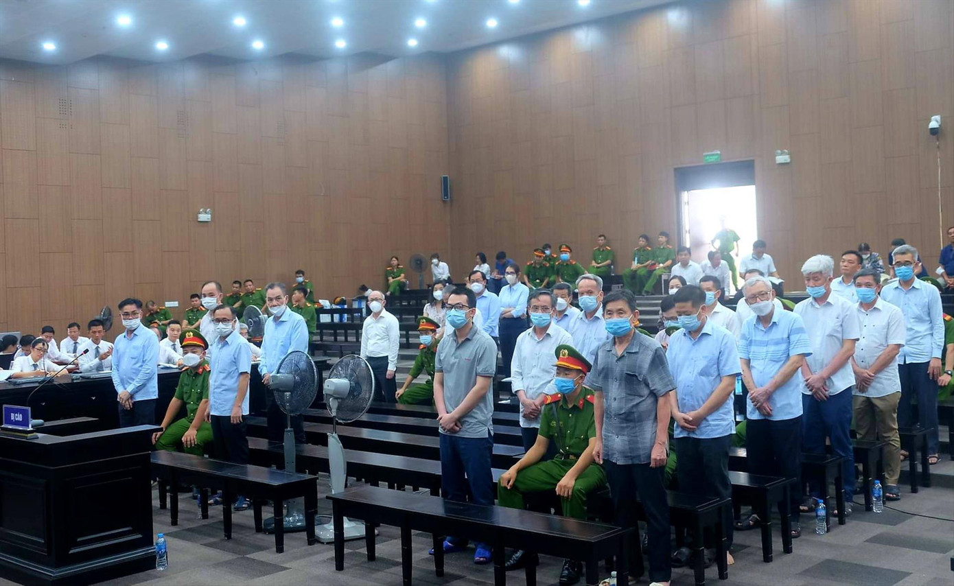 Các bị cáo tại phiên tòa