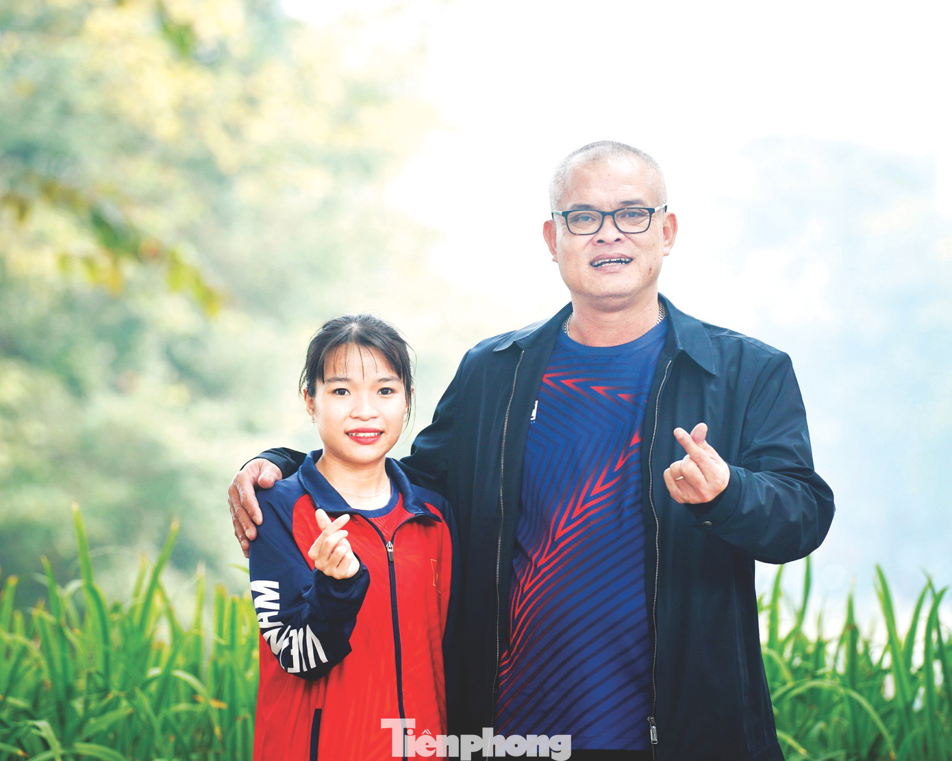 Lê Thị Tuyết và HLV Nguyễn Tuấn Anh. Ảnh: Trọng Quân